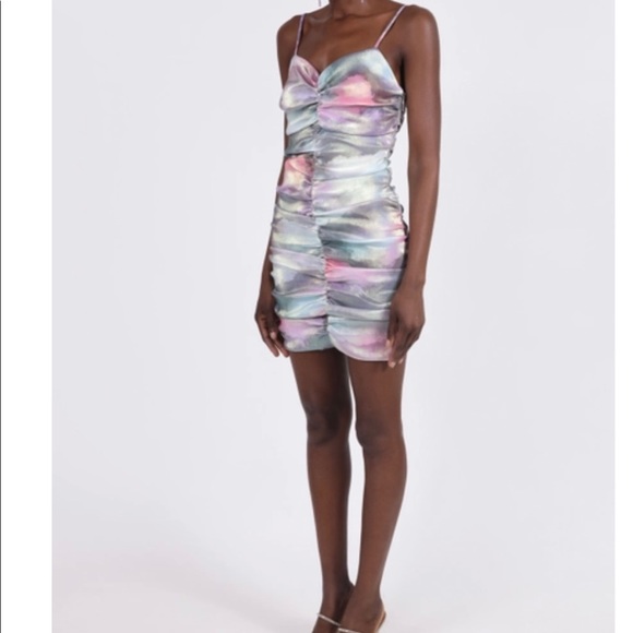 Area multicolored ruched mini dress! - Picture 2 of 6